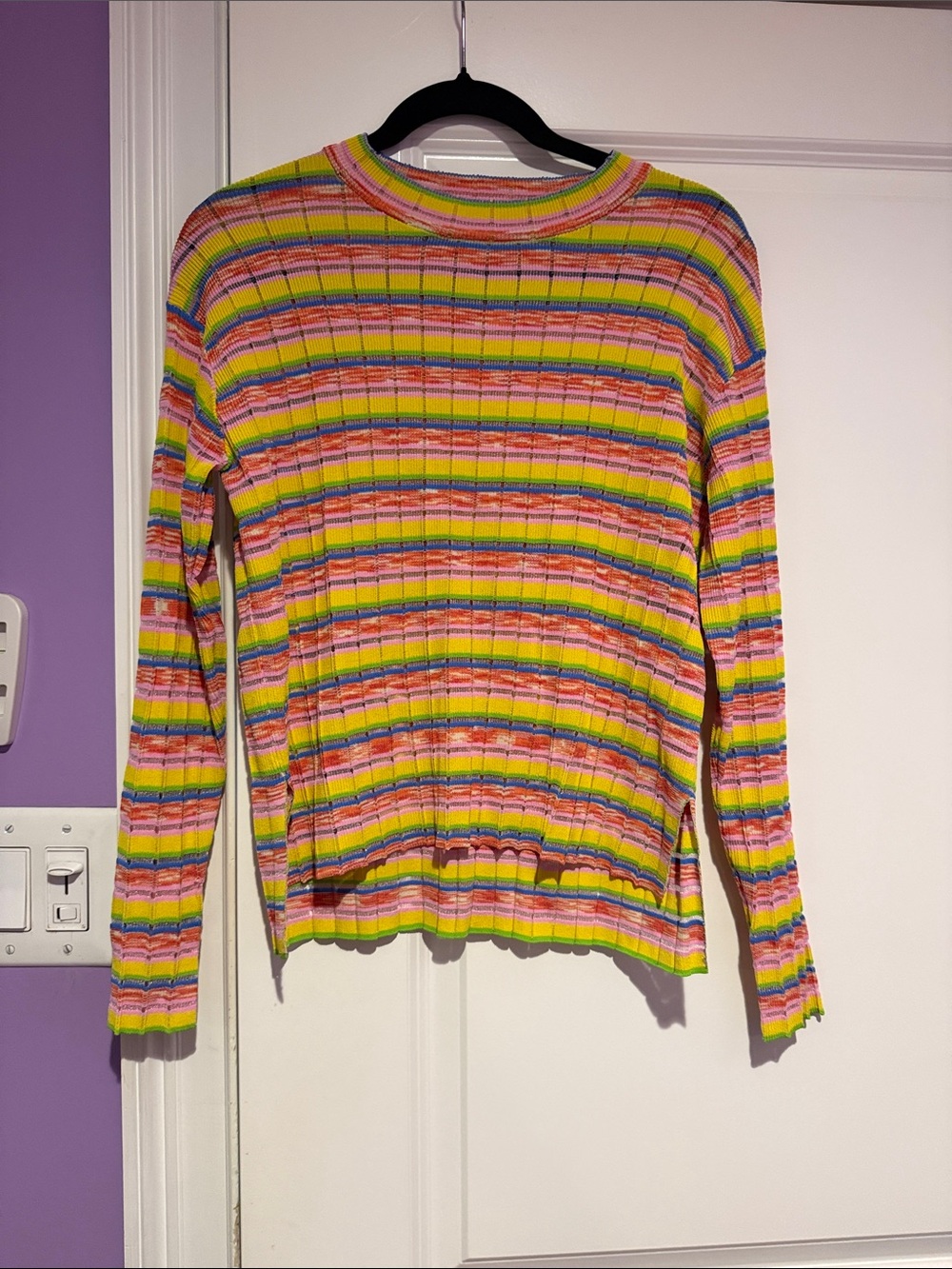 Solid & Striped long sleeve knit top